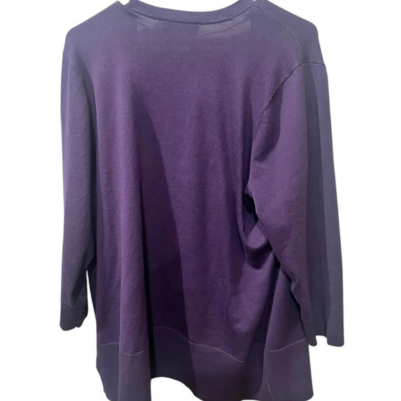 Lane Bryant Open Front Cardigan sweater purple Long Sleeve Size 18/20 NWT - Picture 4 of 5